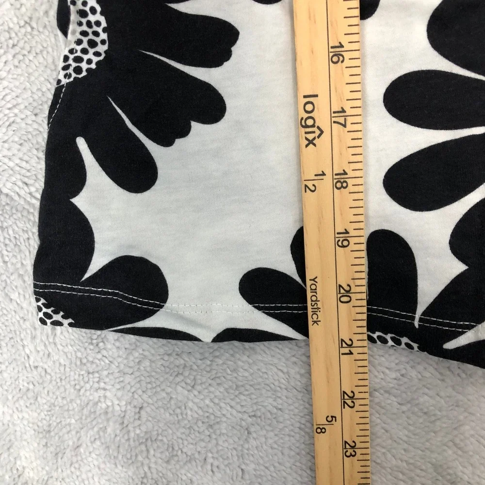 Carter's Top Girls Size 5 White Black Floral Daisy Red Pockets Long Sleeve Tunic